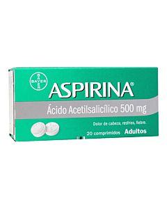 ASPIRINA ADULTO COMPRIMIDOS 500 MILIGRAMOS 20
